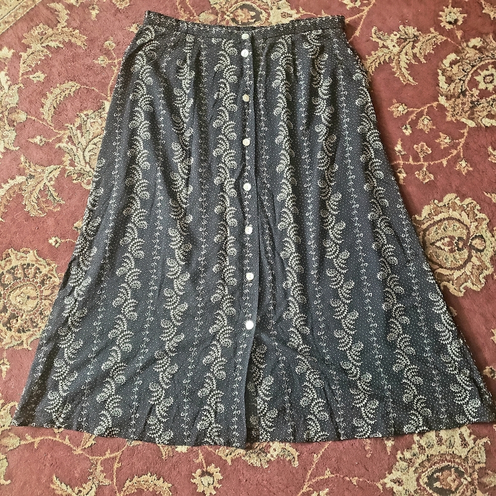 Vintage Patterned Maxi Skirt, size 18
